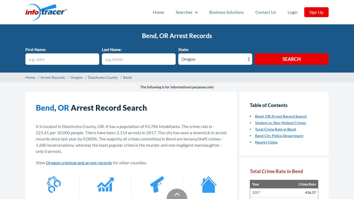 Search Bend, OR Criminal & Arrest Records Online - InfoTracer